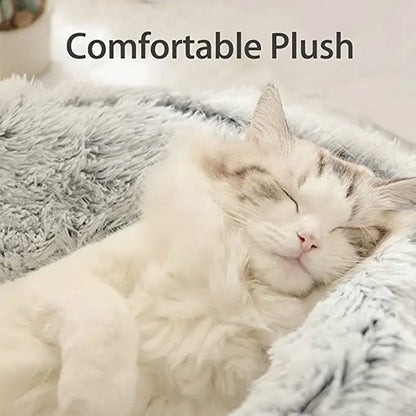 SnuggleNest™ 2-in-1 Plush Cat Bed – Cozy Cave & Cushion